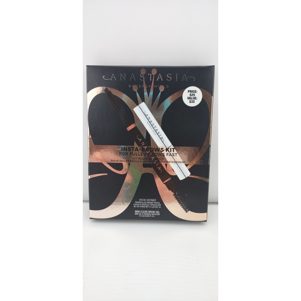 ANASTASIA BEVERLY HILLS INSTA-BROWS KIT EBONY - BROW DEFINER & MINI CLEAR GEL